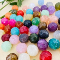 Perles acryliques facettées effet marbre bicolore nuage de 12 mm et 16 mm, perles à trou droit pour la fabrication de bijoux DIY