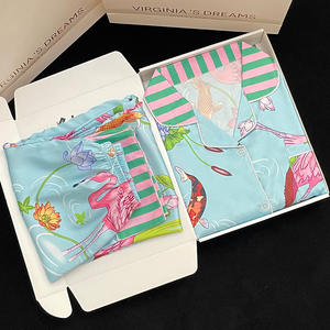 <span class=keywords><strong>Netflix</strong></span> Venta caliente Pijamas de mujer Modelos de primavera y verano Manga larga Senior Sense Flamingo Printing Home Set - Product Image 4