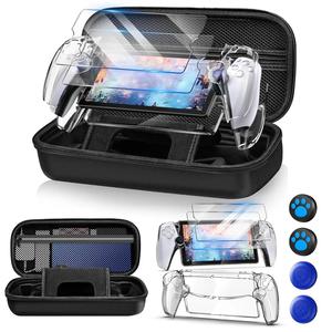 Estuche Rígido 4 en 1 para Accesorios de <span class=keywords><strong>PS</strong></span> Portal, para Playstation Portal con Estuche Transparente, 2 Protectores de Pantalla y 4 Grips para Pulgares - Product Image 1