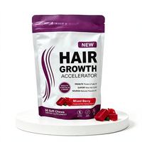 Vitamines pour la croissance des cheveux, gommes à mâcher molles, complément alimentaire pour femmes et hommes adultes, 10000 MCG de biotine, favorise des cheveux plus épais, plus volumineux et plus forts