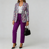 Blazer imprimé léopard pour femme, manches longues, simple boutonnage, revers cranté, élégant, pour le bureau, décontracté, veste de costume, vêtement d'extérieur