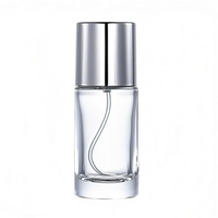 Atomizador de Perfume de Vidrio de Borosilicato Recargable, Pequeño, Negro, de Lujo, Personalizado, de 20 ml, con Tapa de Madera, Serigrafía Dorada