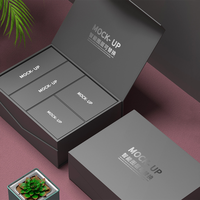 Boîte Cadeau de Luxe en Gros pour la Saint-Valentin, Boîte d'Emballage Noire Pliante Unique pour Fleurs, Fermeture Magnétique, Recyclable, à Bordure Gaufrée
