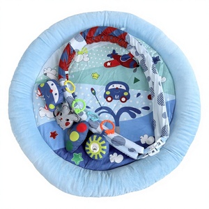 Alfombra de Juego para Bebés Blue Adventure con Borde Acolchado de Felpa, Centro de Actividades 5 en 1, Alfombra de Juego para Estimulación Temprana con Diseño de Ballena y Coche - Product Image 5