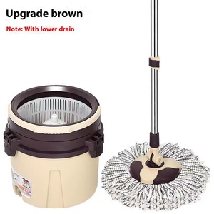 Cubo de elevación rotativo de acero inoxidable, fregona de lavado doméstica manos libres a presión manual - Product Image 4