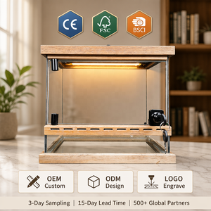 Terrario in Vetro Impermeabile Sigillato da 120 Galloni con Apertura Frontale, Gabbia per Rettili con Telaio in Legno e Vasca Trasparente per Draghi Barbuti - Product Image 4