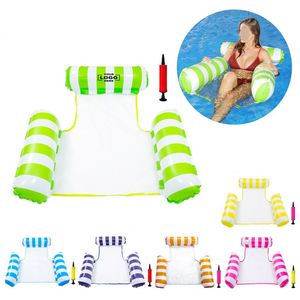 Cama Flotante Inflable Personalizada de 2 Piezas para Piscina, con Bomba Manual, Hamaca Inflable de PVC de Tres Tubos, Flotador Acuático - Product Image 1
