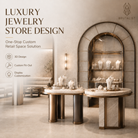 Vitrine d'éclairage LED pour bijouterie de luxe et centre commercial, avec design arqué personnalisé, solution complète pour l'aménagement de magasin