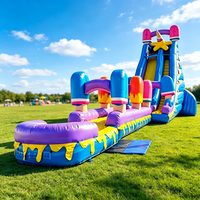 Toboggan aquatique gonflable, interactif pour la famille, enfants et adultes, piscine extérieure, trampoline, activité estivale