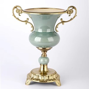 European Style Ceramic Vase Glazed Pottery Tabletop Decor Traditional Design Blue White Porcelain Home Decoration Gift - Product Image 1