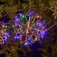Décoration de jardin suspendue en forme d'arbre de pissenlit LED étanche pour feux d'artifice de Noël en extérieur