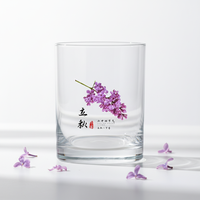 Vaso de Vidrio Transparente Ecológico con Diseño Floral Multicolor para Bebidas, Hogar, Oficina, Regalo, que Refleja la Cultura