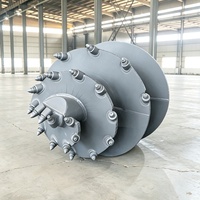 Tarière conique robuste en acier allié haute résistance, à connexion carrée, avec dents de type balle résistantes à l'usure, pour équipement de forage de fondations
