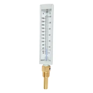 Glass Tube Brass Stem Temperature Measuring Plastic Case Industrial Thermometer