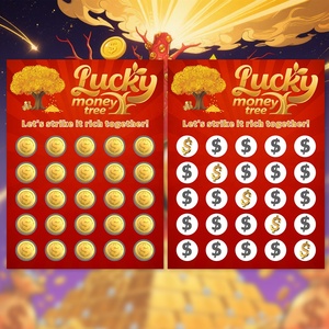 Lucky Draw Scratch Off ticket tùy chỉnh in ấn giấy tái chế đầy màu sắc uv-lớp phủ thiết kế miễn phí - Product Image 6