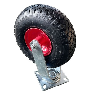 10 Zoll Pneumatisches Lenkrad 10'' Gummi-Lenkrolle 10 Zoll Aufblasbares Industrielles Schwenkbares Gummi-Lenkrad - Product Image 5