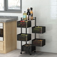Keuken Draaiplank 360 Mand Fruit En Groente Opslag Plank Vloer Vierkante Huishoudelijke Multifunctionele Plank Opslaghouders
