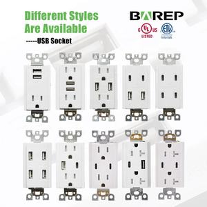 Barep American Standard 20 amperios 125 voltios resistente a manipulaciones cargador Usb enchufe de pared toma de corriente Usb - Product Image 4