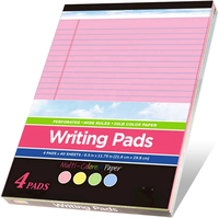Bloc-notes légal coloré large règle 8.5x11.75 épaisseur 20lb papier coloré 40 feuilles perforé bloc-notes robuste