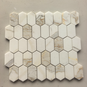 Mosaico de Mármol Hexagonal de 14" X 13", Diseño Moderno Impermeable para Paredes de Cocina y Baño - Product Image 1