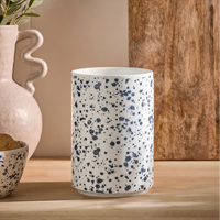 Porte-ustensiles cylindrique moderne en céramique avec finition émaillée, écologique, durable, multifonctionnel, pour cuillères et couteaux, pour la cuisine à domicile