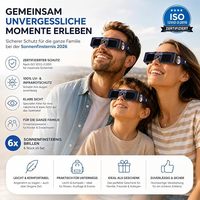 Lunettes d'éclipse solaire certifiées ISO 212312-2 pour l'éclipse solaire 2026/2027 en Espagne et en France, Europe – Lunettes de sécurité