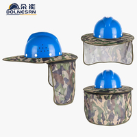 DOLNESRN Pare-soleil pour casque de sécurité en maille respirante camouflage, à fermeture auto-agrippante et zippée, vente en gros usine