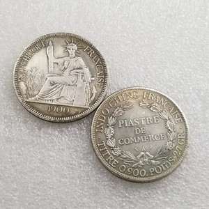 1900 Francia Indocina Francese Piastre - Copia della Moneta - Product Image 4