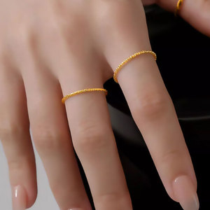 Anillos Resistentes al Agua y al Deslustre, Chapados en Oro PVD de 14k y 18k, Anillo de Moda de Acero Inoxidable 316L para Mujer - Product Image 3