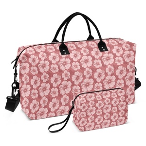 Juego de 2 Maletas de Viaje Aloha con Diseño Nuevo, Estampado de Hibisco, Poliéster, Gran Capacidad, Personalizables, Bolsa de Lona - Product Image 1