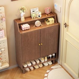 Mueble Zapatero de Madera Maciza de Caucho, Moderno y Sencillo, para Recibidor/Entrada, Gran Capacidad - Product Image 1
