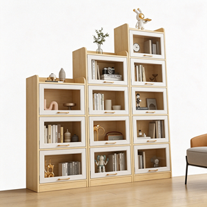 Multilayer <strong>Wooden</strong> Modern Dustproof Bookshelf Open Storage Display Rack Standing <strong>Bookcase</strong> School Hotel Home Office Furniture - Product Image 2
