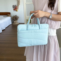 Sac à main pour ordinateur portable matelassé de style coréen pour femmes, mignon, multicolores, résistant aux chocs, pour le travail quotidien, l'école, les voyages