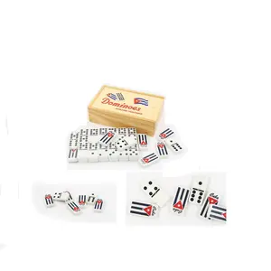 Customized Professional Double 9 Set Wooden Box Domino For Entertainment