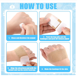 Bandages en tissu adhésifs flexibles de grande taille, approvisionnement en vrac pour les soins et la protection des plaies, pansements adhésifs - Product Image 4