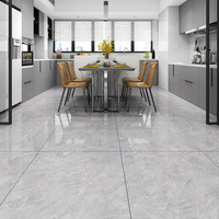 YDSTONE Carrelage de Sol en Céramique Moderne 60x60 Brillant, Vente Chaude Gris Effet Marbre Artificiel en Porcelaine pour Intérieur 20mm d'Épaisseur