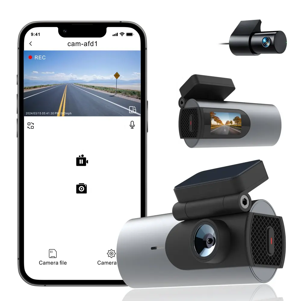 2024 Novo produto 4K + 1080P Câmera do carro com GPS e visão noturna WiFi integrado para todos os sistemas de rastreamento de frota de carros