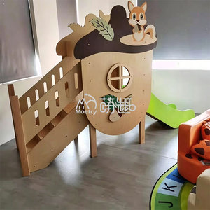 Parco Giochi Montessori per Bambini a Tema Scoiattolo della Foresta, Casetta in Legno Ecologica per Asilo Nido e Scuola dell'Infanzia - Product Image 6