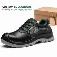 Chaussures de sécurité isolantes électriques 15 kV en cuir fendu personnalisées avec embout en plastique, semelle intermédiaire anti-perforation et semelle en PU double densité