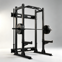 Système de rangement mural multifonctionnel pliable avec barre intégrée, cage de musculation commerciale, machine Smith et système de câbles, personnalisable et robuste