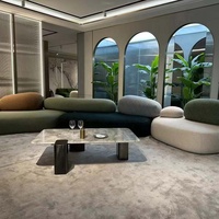 Elegante Conjunto de Sofás Modulares Curvos Reclinables para Salas de Estar Modernas, Apartamentos, Centros Comerciales y Baños - Diseño Elegante y Confortable