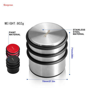 מפלדת אל חלד ניקל מפלדת אל חלד עם טבעת גומי מגן שחור בעל חובה כבדה פקק גלילי מוצק - Product Image 3