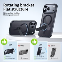 Casing HP Plastik Lembut Motif Hewan untuk iPhone 18 17 Pro Max untuk 16/15, Dilengkapi Penyangga Tersembunyi dan Mendukung Pengisian Daya Nirkabel Magnetik
