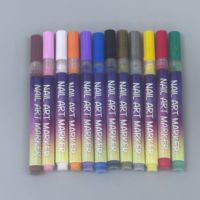 Marqueurs professionnels pour nail art ODM DIY Mini 0,5 mm, 12 pièces, en gel liquide amovible à séchage rapide, nouveau design portable pour salon et usage domestique 3D