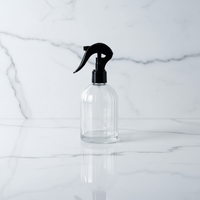Bouteille en verre transparente de 250 ml avec pulvérisateur à gâchette, bouteille en verre diffuseur
