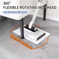 Ensemble de serpillière plate jetable en gros avec tête en microfibre et manche en acier inoxydable pour le nettoyage multi-surfaces