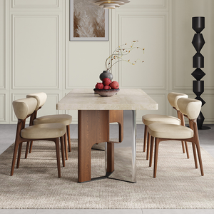 <span class=keywords><strong>Tavolo</strong></span> da Pranzo <span class=keywords><strong>Rettangolare</strong></span> in Legno Massello di Alta Gamma Stile Mid-Century Moderno con Piano Ribaltabile - Set da Pranzo per Appartamento/Villa - Product Image 3