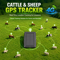 Rastreador GPS para Ganado, Dispositivo LBS Impermeable con 20000 mAh de Larga Duración, 4G Magnético GSM GPRS IP67 AGPS GPS Solar para Caballos