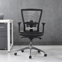 Fauteuil de direction moderne au design exclusif avec revêtement en tissu et dossier en maille, réglable en hauteur et pivotant