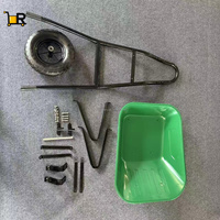 Chariot à roues métallique et plastique robuste à grande capacité de charge de 150 kg, roues pneumatiques, capacité de 65 L, vente chaude